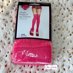 New 💕Hot Pink💕 Thigh High Leg Warmers Music Legs 4248